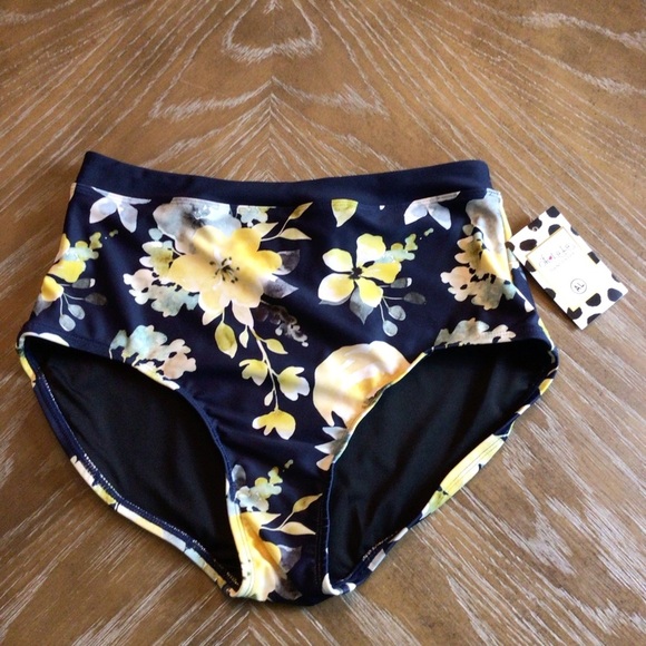 OhLaLa Dancewear Womens Navy Blue Floral Dance Briefs Size Adult Large - Picture 5 of 9